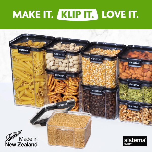 Sistema Ultra Square Food Storage Container Set (3 Pack) – 1.3L & 2 x 700ml, Airtight, Stackable & Shatter Resistant 6 Sistema Ultra Square Food Storage Container Set (3 Pack) – 1.3L & 2 x 700ml, Airtight, Stackable & Shatter Resistant