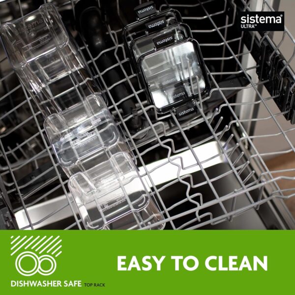 Sistema Ultra Square Food Storage Container Set (3 Pack) – 1.3L & 2 x 700ml, Airtight, Stackable & Shatter Resistant 7 Sistema Ultra Square Food Storage Container Set (3 Pack) – 1.3L & 2 x 700ml, Airtight, Stackable & Shatter Resistant