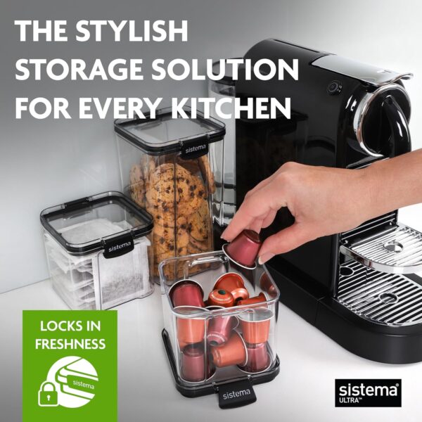 Sistema Ultra Square Food Storage Container Set (5 Pack) – 460ml, 2 x 700ml, 920ml & 1.3L, Airtight & Stackable 1 Sistema Ultra Square Food Storage Container Set (5 Pack) – 460ml, 2 x 700ml, 920ml & 1.3L, Airtight & Stackable