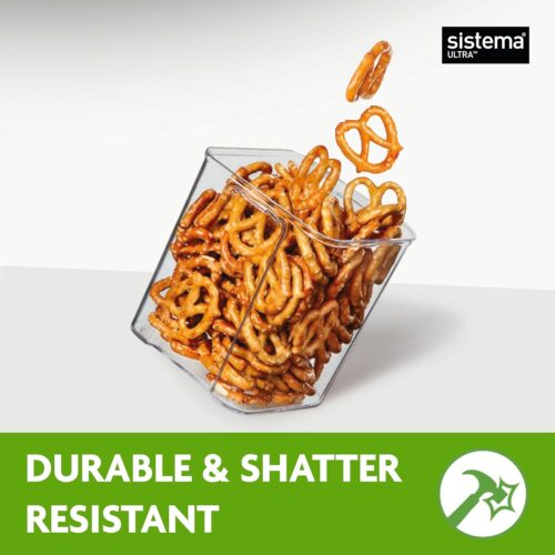 Sistema Ultra Square Food Storage Container Set (5 Pack) – 460ml, 2 x 700ml, 920ml & 1.3L, Airtight & Stackable 11 Sistema Ultra Square Food Storage Container Set (5 Pack) – 460ml, 2 x 700ml, 920ml & 1.3L, Airtight & Stackable