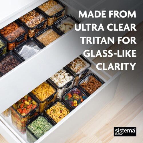 Sistema Ultra Square Food Storage Container Set (5 Pack) – 460ml, 2 x 700ml, 920ml & 1.3L, Airtight & Stackable 14 Sistema Ultra Square Food Storage Container Set (5 Pack) – 460ml, 2 x 700ml, 920ml & 1.3L, Airtight & Stackable