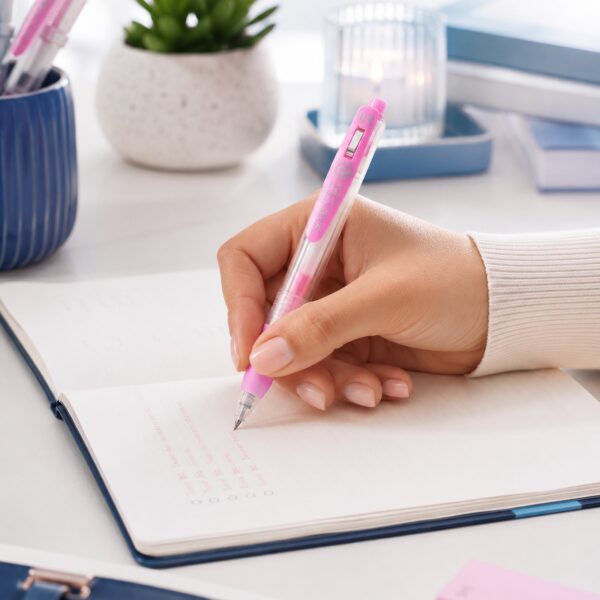 Zebra Sarasa Clip Gel Rollerball Pen 0.4mm (Light Pink) – Retractable, Rubber Grip, Smooth Gel Ink for Writing & Creative Work
