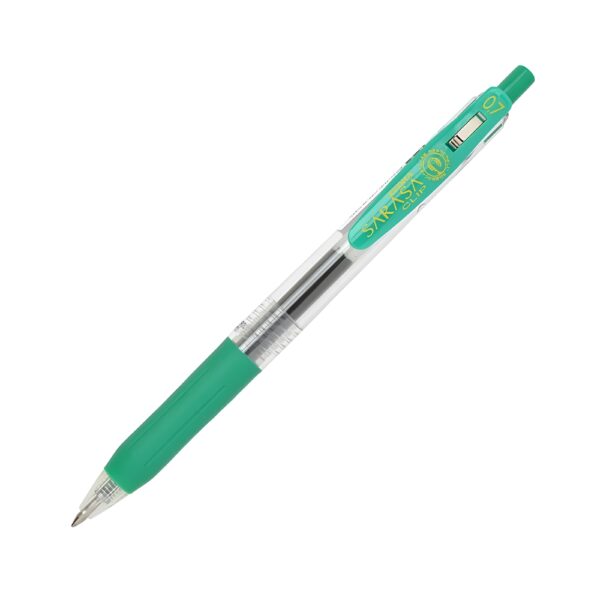 Zebra Sarasa Clip Gel Rollerball Pen 0.7mm (Green) – Retractable, Rubber Grip, Smooth Gel Ink for Office, School & Writing