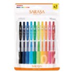Zebra Sarasa Clip Gel Rollerball Pens 0.7mm (10 Pack) – Blue, Light Blue, Black, Blue/Black, Green, Fresh Green, Yellow, Orange, Pink & Red