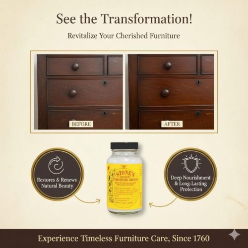 Stone's Beeswax Furniture Cream 227ml (Light) – Natural Beeswax Wood Polish, Cleans & Protects Antique & Modern Furniture 10 Stone's Beeswax Furniture Cream 227ml (Light) – Natural Beeswax Wood Polish, Cleans & Protects Antique & Modern Furniture - Image 4