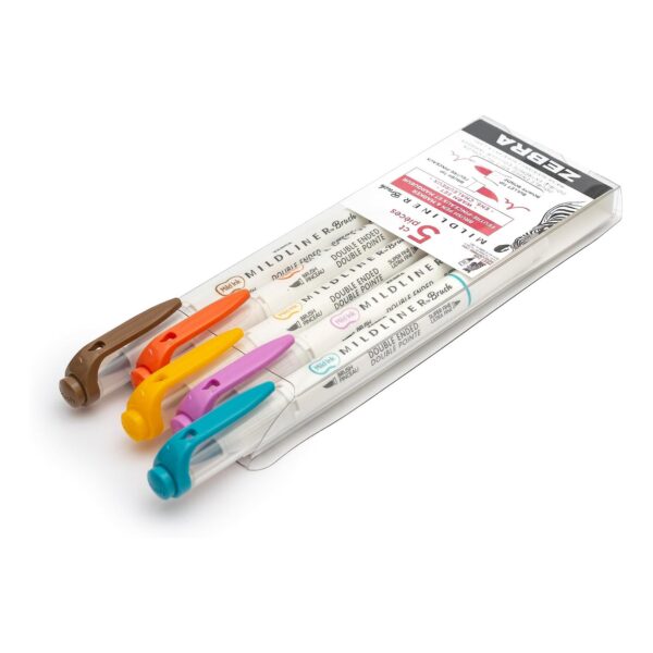 Zebra Mildliner Brush Pens Warm (5 Pack) – Double Ended Brush & Fine Tips, Soft Mild Colours for Lettering & Journaling 6 Zebra Mildliner Brush Pens Warm (5 Pack) – Double Ended Brush & Fine Tips, Soft Mild Colours for Lettering & Journaling