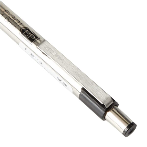 Zebra F-301 Deluxe Stainless Steel Ballpoint Pen 1.0mm (Black) – Retractable, Refillable Metal Pen with Comfort Grip 2 Zebra F-301 Deluxe Stainless Steel Ballpoint Pen 1.0mm (Black) – Retractable, Refillable Metal Pen with Comfort Grip
