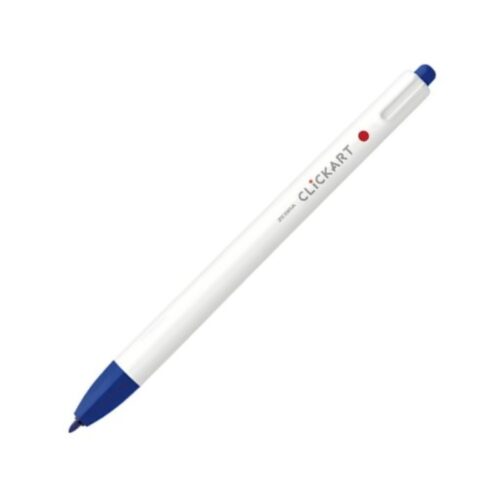 Zebra Clickart Retractable Felt Tip Pen 0.6mm (Blue) – Water-Based Dye Ink, Capless Design for Journaling & Art