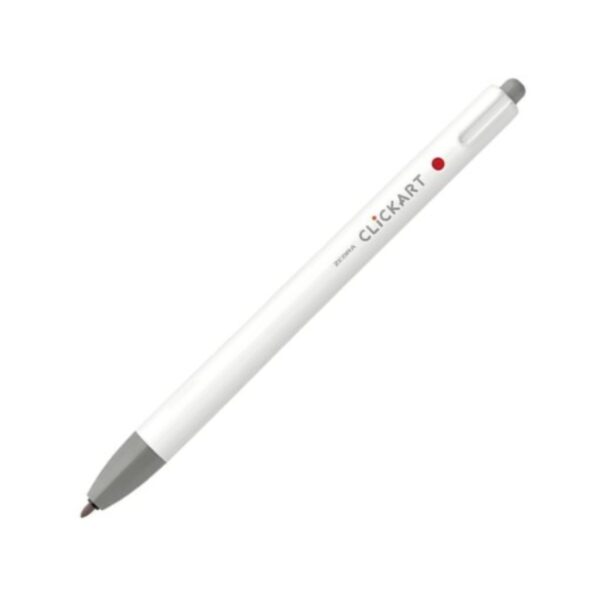 ZBR-CA-GRY Zebra Clickart Retractable Felt Tip Pen 0.6mm (Gray) – Water-Based Dye Ink, Capless Design for Journaling & Art