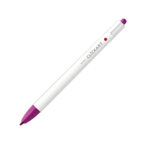 Zebra Clickart Retractable Felt Tip Pen 0.6mm (Magenta) – Water-Based Dye Ink, Capless Design for Journaling & Art