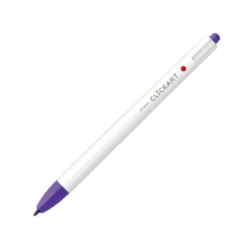 Zebra Clickart Retractable Felt Tip Pen 0.6mm (Purple) – Water-Based Dye Ink, Capless Design for Journaling & Art