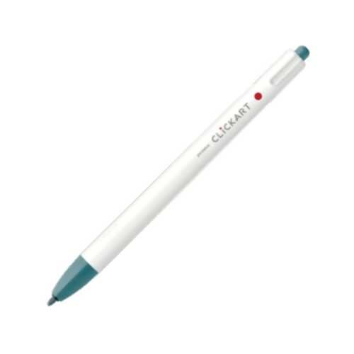 Zebra Clickart Retractable Felt Tip Pen 0.6mm (Turquoise Blue) – Water-Based Dye Ink, Capless Design for Journaling & Art