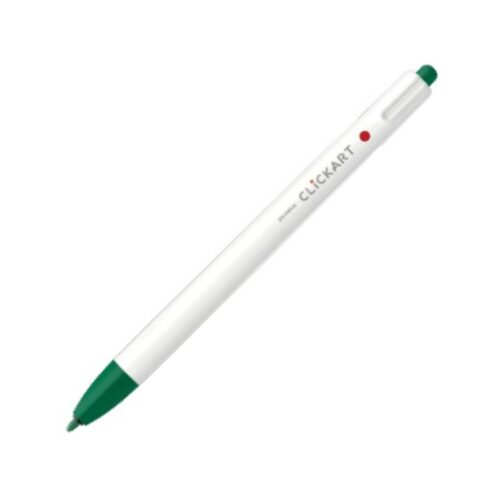 Zebra ClickArt Retractable Felt Tip Pen 0.6mm (Viridian Green) – Water-Based Dye Ink, Capless Design for Journaling & Art