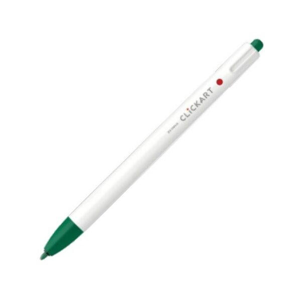 Zebra ClickArt Retractable Felt Tip Pen 0.6mm (Viridian Green) – Water-Based Dye Ink, Capless Design for Journaling & Art