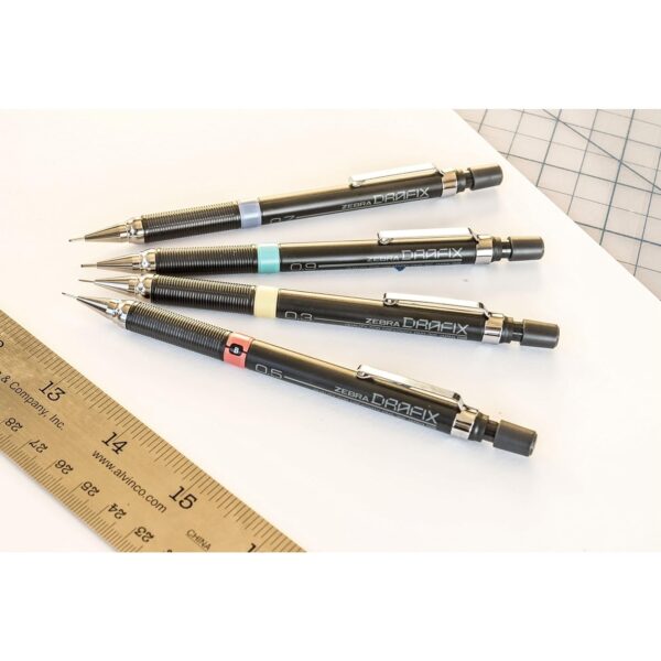 Zebra Drafix Mechanical Pencil 0.3mm – Lead Grade Indicator, Metal Clip for Precision Drawing, Drafting & Technical Work