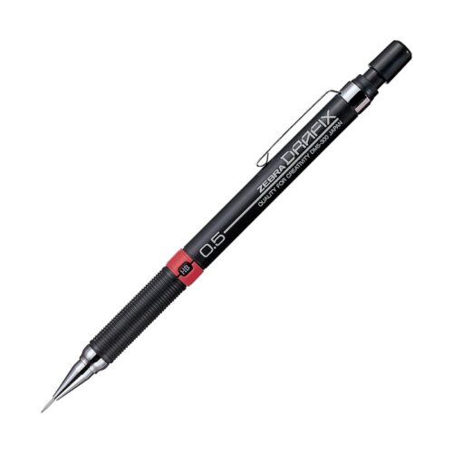 Zebra Drafix Mechanical Pencil 0.5mm – Lead Grade Indicator, Metal Clip for Precision Drawing, Drafting & Technical Work
