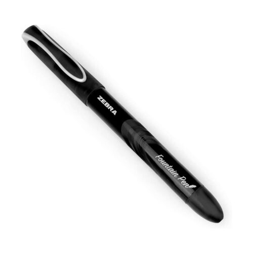 Zebra Disposable Fountain Pens Medium Tip (Black, 12 Pack) – Smooth Non-Scratch Nib for School, Office & Everyday Writing