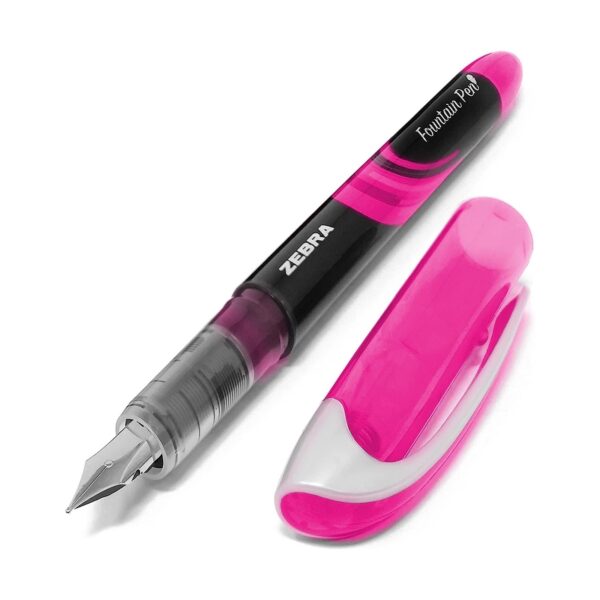Zebra Disposable Fountain Pens Medium Tip (Pink, 12 Pack) – Smooth Non-Scratch Nib for School, Office & Everyday Writing