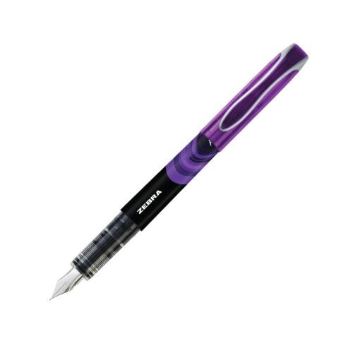 Zebra Disposable Fountain Pens Medium Tip (Violet, 12 Pack) – Smooth Non-Scratch Nib for School, Office & Everyday Writing