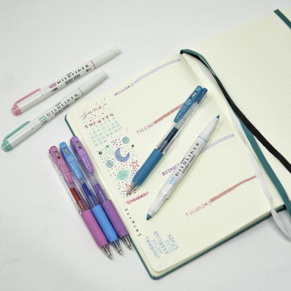 Zebra Mildliner Journaling Set (14 Pack) – 7 Double Ended Highlighters & 7 Sarasa Clip Gel Pens, Assorted Colours & Creative Work 3 Zebra Mildliner Journaling Set (14 Pack) – 7 Double Ended Highlighters & 7 Sarasa Clip Gel Pens, Assorted Colours & Creative Work