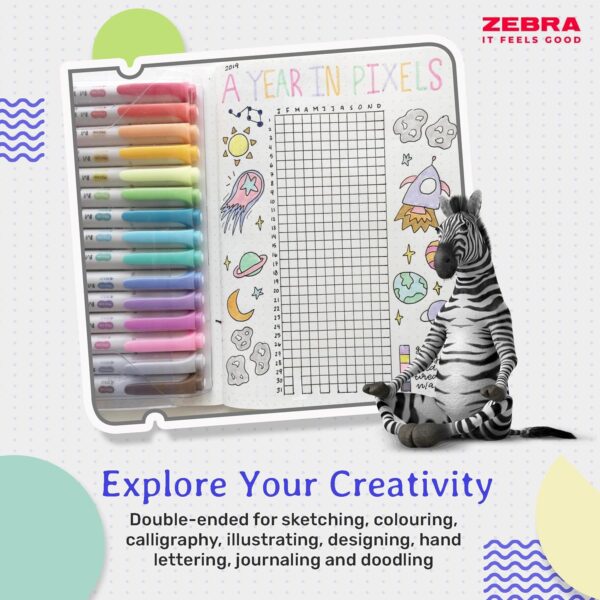 Zebra Mildliner Creative Markers (15 Pack) – Double Ended Chisel & Bullet Tips, Mild Colours for Highlighting & Journaling 5 Zebra Mildliner Creative Markers (15 Pack) – Double Ended Chisel & Bullet Tips, Mild Colours for Highlighting & Journaling