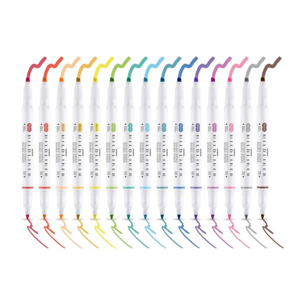 Zebra Mildliner Creative Markers (15 Pack) – Double Ended Chisel & Bullet Tips, Mild Colours for Highlighting & Journaling 6 Zebra Mildliner Creative Markers (15 Pack) – Double Ended Chisel & Bullet Tips, Mild Colours for Highlighting & Journaling