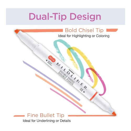 Zebra Mildliner Brush Pens Cool & Refined (5 Pack) – Double Ended Brush & Fine Tips for Lettering, Journaling & Planning 18 Zebra Mildliner Brush Pens Cool & Refined (5 Pack) – Double Ended Brush & Fine Tips for Lettering, Journaling & Planning