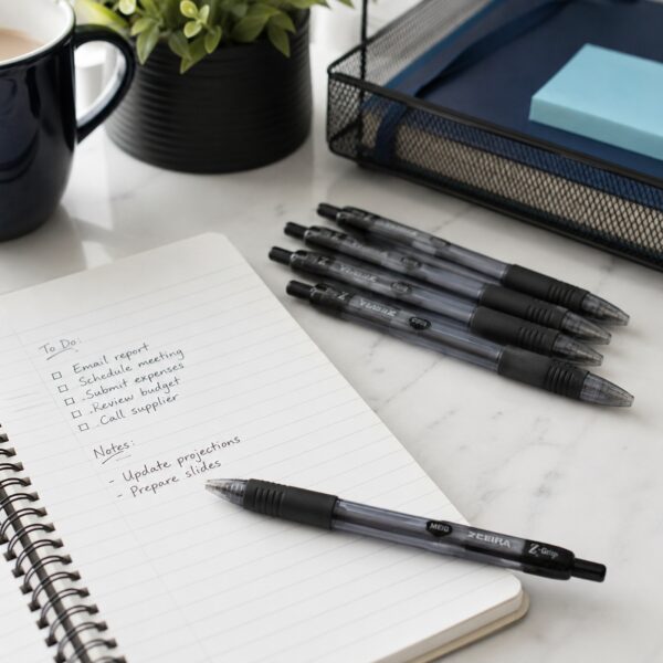 Zebra Z-Grip Smooth Retractable Ballpoint Pens 1.0mm (Black, 5 Pack) – Low Viscosity Ink & Comfort Grip for Smooth Writing 6 Zebra Z-Grip Smooth Retractable Ballpoint Pens 1.0mm (Black, 5 Pack) – Low Viscosity Ink & Comfort Grip for Smooth Writing