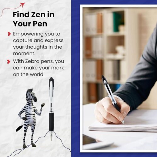 Zebra Z-Grip Max Ballpoint Pen 1.2mm (Black) – Medium Point, Large Comfort Grip, Retractable Design for Smooth Writing 4 Zebra Z-Grip Max Ballpoint Pen 1.2mm (Black) – Medium Point, Large Comfort Grip, Retractable Design for Smooth Writing