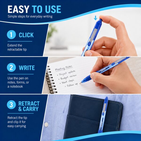 Zebra Z-Grip Smooth Retractable Ballpoint Pens 1.0mm (Blue, 5 Pack) – Low Viscosity Ink & Comfort Grip for Smooth Writing 3 Zebra Z-Grip Smooth Retractable Ballpoint Pens 1.0mm (Blue, 5 Pack) – Low Viscosity Ink & Comfort Grip for Smooth Writing