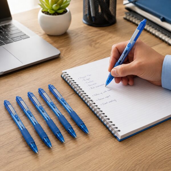 Zebra Z-Grip Smooth Retractable Ballpoint Pens 1.0mm (Blue, 5 Pack) – Low Viscosity Ink & Comfort Grip for Smooth Writing 5 Zebra Z-Grip Smooth Retractable Ballpoint Pens 1.0mm (Blue, 5 Pack) – Low Viscosity Ink & Comfort Grip for Smooth Writing