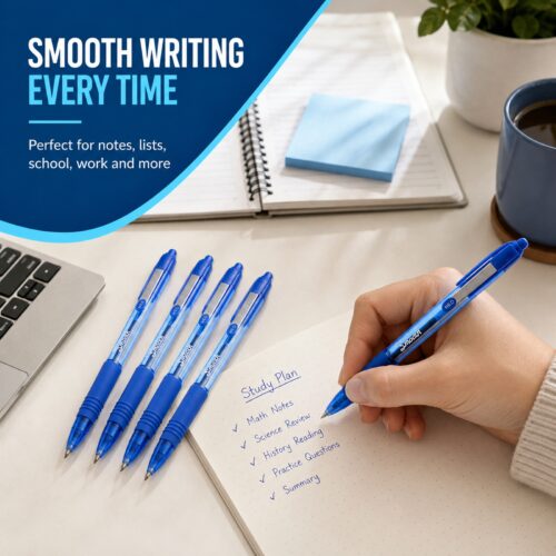 Zebra Z-Grip Smooth Retractable Ballpoint Pens 1.0mm (Blue, 5 Pack) – Low Viscosity Ink & Comfort Grip for Smooth Writing 16 Zebra Z-Grip Smooth Retractable Ballpoint Pens 1.0mm (Blue, 5 Pack) – Low Viscosity Ink & Comfort Grip for Smooth Writing