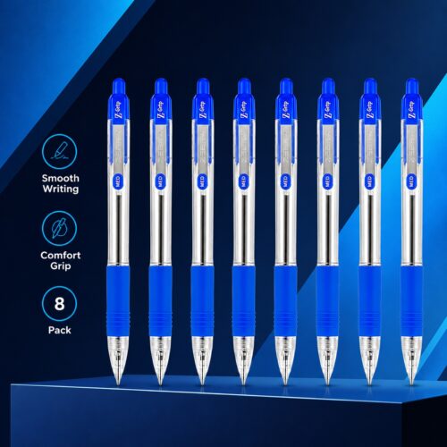 Zebra Z-Grip Retractable Ballpoint Pens 1.0mm (Blue, 8 Pack) – Smooth Writing, Comfort Grip & Metal Clip for Office & School 15 Zebra Z-Grip Retractable Ballpoint Pens 1.0mm (Blue, 8 Pack) – Smooth Writing, Comfort Grip & Metal Clip for Office & School