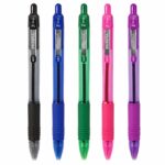 Zebra Z-Grip Smooth Ballpoint Pens 1.0mm (5 Colour Set) – Black, Blue, Violet, Pink & Green, Retractable Smooth Writing