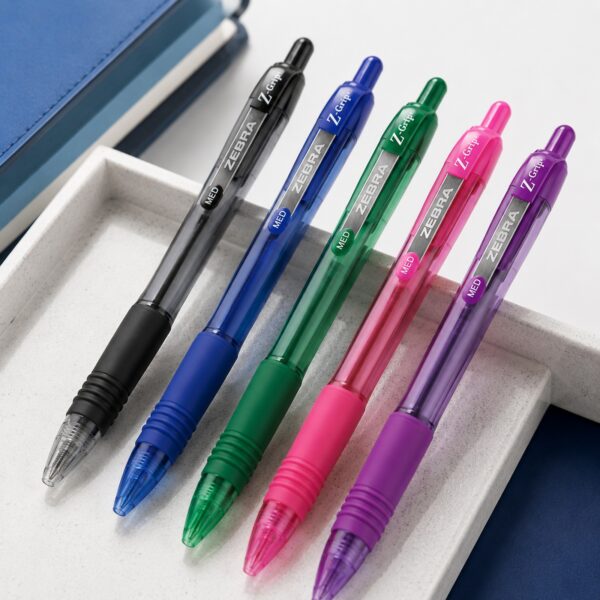 Zebra Z-Grip Smooth Ballpoint Pens 1.0mm (5 Colour Set) – Black, Blue, Violet, Pink & Green, Retractable Smooth Writing 9 Zebra Z-Grip Smooth Ballpoint Pens 1.0mm (5 Colour Set) – Black, Blue, Violet, Pink & Green, Retractable Smooth Writing