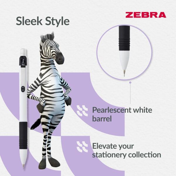 Zebra Z-Grip Mechanical Pencils 0.5mm (3 Pack) – Retractable, Built-In Eraser, Refillable, Comfort Grip for Precise Writing 2 Zebra Z-Grip Mechanical Pencils 0.5mm (3 Pack) – Retractable, Built-In Eraser, Refillable, Comfort Grip for Precise Writing
