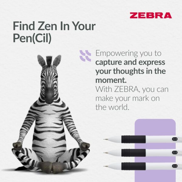 Zebra Z-Grip Mechanical Pencils 0.5mm (3 Pack) – Retractable, Built-In Eraser, Refillable, Comfort Grip for Precise Writing 5 Zebra Z-Grip Mechanical Pencils 0.5mm (3 Pack) – Retractable, Built-In Eraser, Refillable, Comfort Grip for Precise Writing