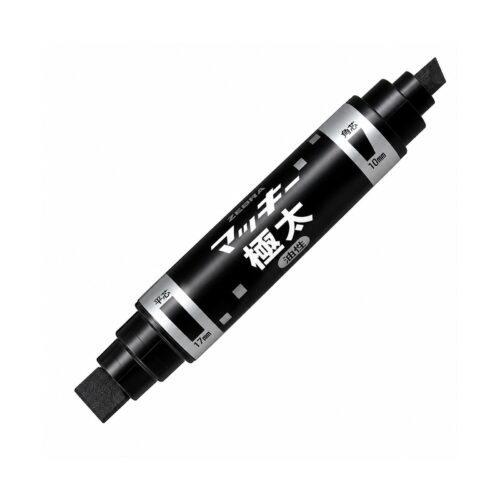 Zebra McKee Extra Bold Permanent Marker (Black) – Dual Tip 10mm Chisel & 17mm Flat, Signs, Posters & Labelling