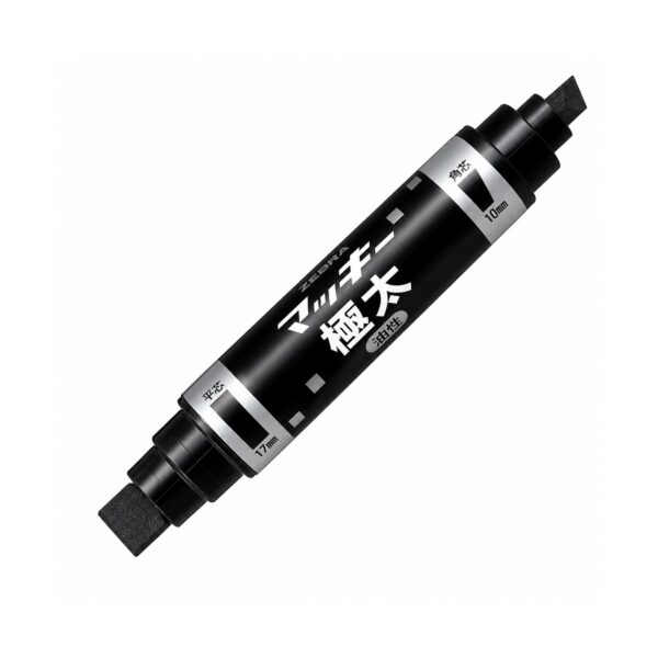 Zebra McKee Extra Bold Permanent Marker (Black) – Dual Tip 10mm Chisel & 17mm Flat, Signs, Posters & Labelling