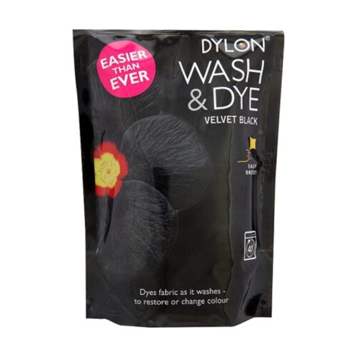 Dylon Wash & Dye Fabric Dye 350g (Intense Black) – All-in-One Machine Dye for Cotton, Linen & Viscose, Up to 1kg
