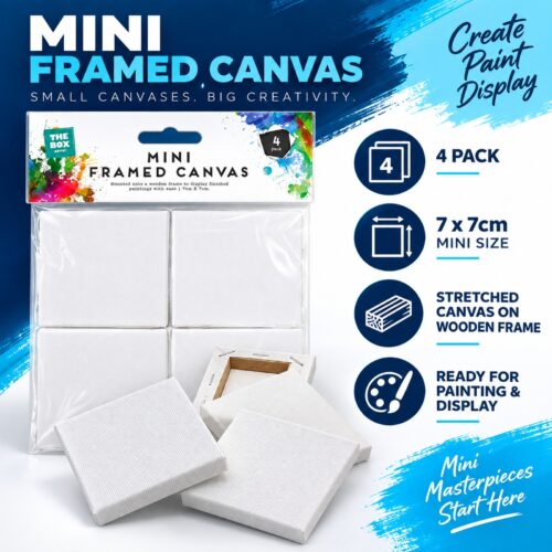Artist Mini Framed Canvases (4 Pack, 7 x 7cm) – Stretched Canvas with Wooden Frames for Painting, Art & Craft Projects 11 Artist Mini Framed Canvases (4 Pack, 7 x 7cm) – Stretched Canvas with Wooden Frames for Painting, Art & Craft Projects
