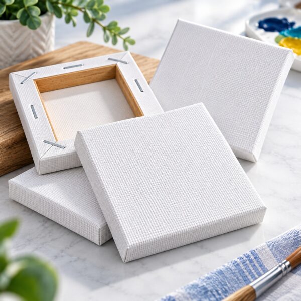 Artist Mini Framed Canvases (4 Pack, 7 x 7cm) – Stretched Canvas with Wooden Frames for Painting, Art & Craft Projects 8 Artist Mini Framed Canvases (4 Pack, 7 x 7cm) – Stretched Canvas with Wooden Frames for Painting, Art & Craft Projects