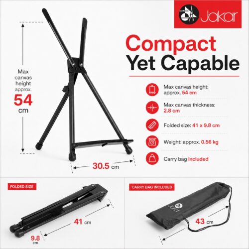 Jakar Aluminium Desktop Easel (Ref. 6628, Up to 54cm Canvas) – Lightweight Adjustable Table Easel with Carry Bag 15 Jakar Aluminium Desktop Easel (Ref. 6628, Up to 54cm Canvas) – Lightweight Adjustable Table Easel with Carry Bag - Image 8
