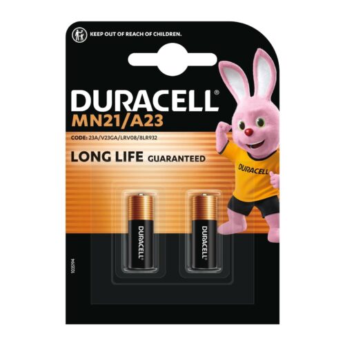 Duracell MN21 Alkaline Battery 12V (2 Pack, A23/8LR932) – Long Lasting Power for Remotes, Doorbells & Security Systems 7 Duracell MN21 Alkaline Battery 12V (2 Pack, A23/8LR932) – Long Lasting Power for Remotes, Doorbells & Security Systems