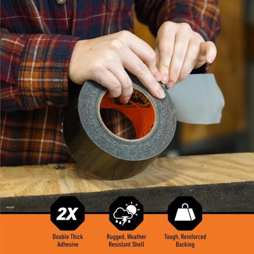 Gorilla Tape Tough & Wide (Black, 73mm x 27m) – Heavy Duty Water Resistant Duct Tape for Indoor & Outdoor Repairs 8 Gorilla Tape Tough & Wide (Black, 73mm x 27m) – Heavy Duty Water Resistant Duct Tape for Indoor & Outdoor Repairs