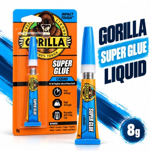 Gorilla Super Glue Liquid 8g Tube – Impact Tough Fast Setting High Strength Adhesive for Metal, Ceramic, Wood & Plastic 10 Gorilla Super Glue Liquid 8g Tube – Impact Tough Fast Setting High Strength Adhesive for Metal, Ceramic, Wood & Plastic - Image 2