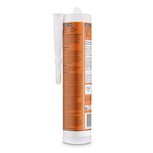Gorilla Kitchen & Bathroom Sealant 295ml (White) – 100% Waterproof, Mould Resistant Silicone for Showers, Sinks & Basins