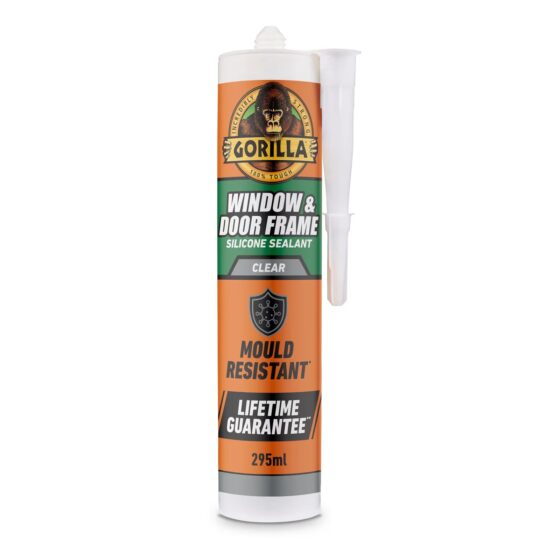 Home 7 Gorilla Window & Door Frame Sealant 295ml (Clear) – 100% Waterproof, Anti-Mould & UV Resistant Silicone Sealant