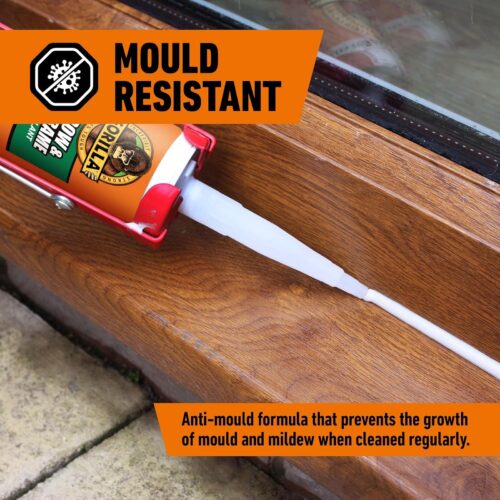 Gorilla Window & Door Frame Sealant 295ml (White) – 100% Waterproof, Anti-Mould & UV Resistant Silicone Sealant 9 Gorilla Window & Door Frame Sealant 295ml (White) – 100% Waterproof, Anti-Mould & UV Resistant Silicone Sealant