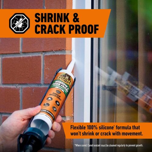 Gorilla Window & Door Frame Sealant 295ml (White) – 100% Waterproof, Anti-Mould & UV Resistant Silicone Sealant 13 Gorilla Window & Door Frame Sealant 295ml (White) – 100% Waterproof, Anti-Mould & UV Resistant Silicone Sealant